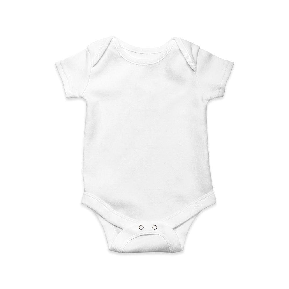 Body Bebê Liso Manga Curta Branco 100% Algodão