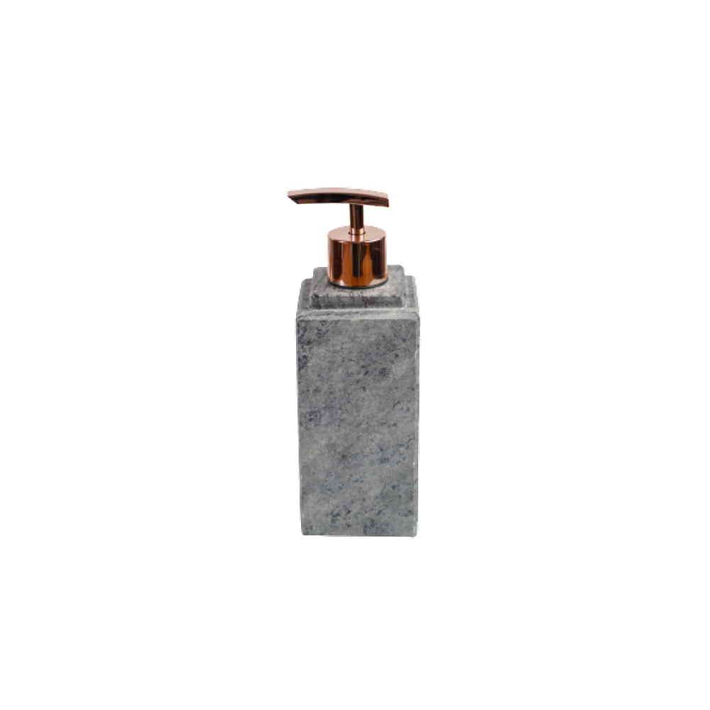 Porta Sabonete Líquido Dispenser em Pedra Sabão Rosê 22x7cm