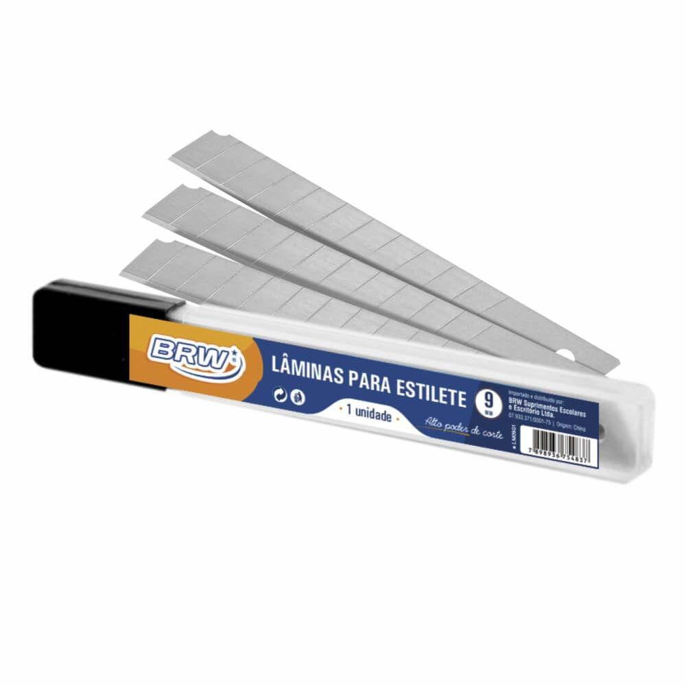 Lâmina de Estilete Estreito 9mm LM0910 BRW 10un