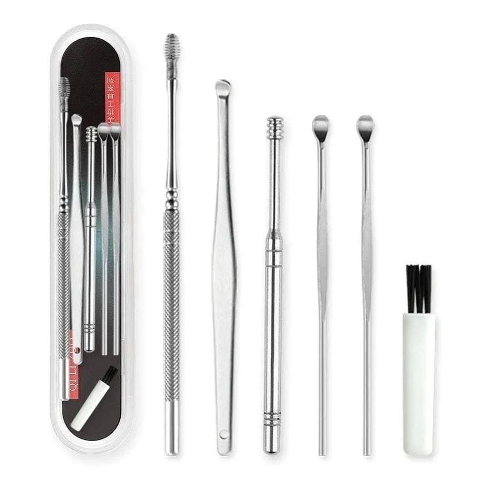 Kit De Remoção De Cera De Ouvido Aço Inoxidável 6 Peças