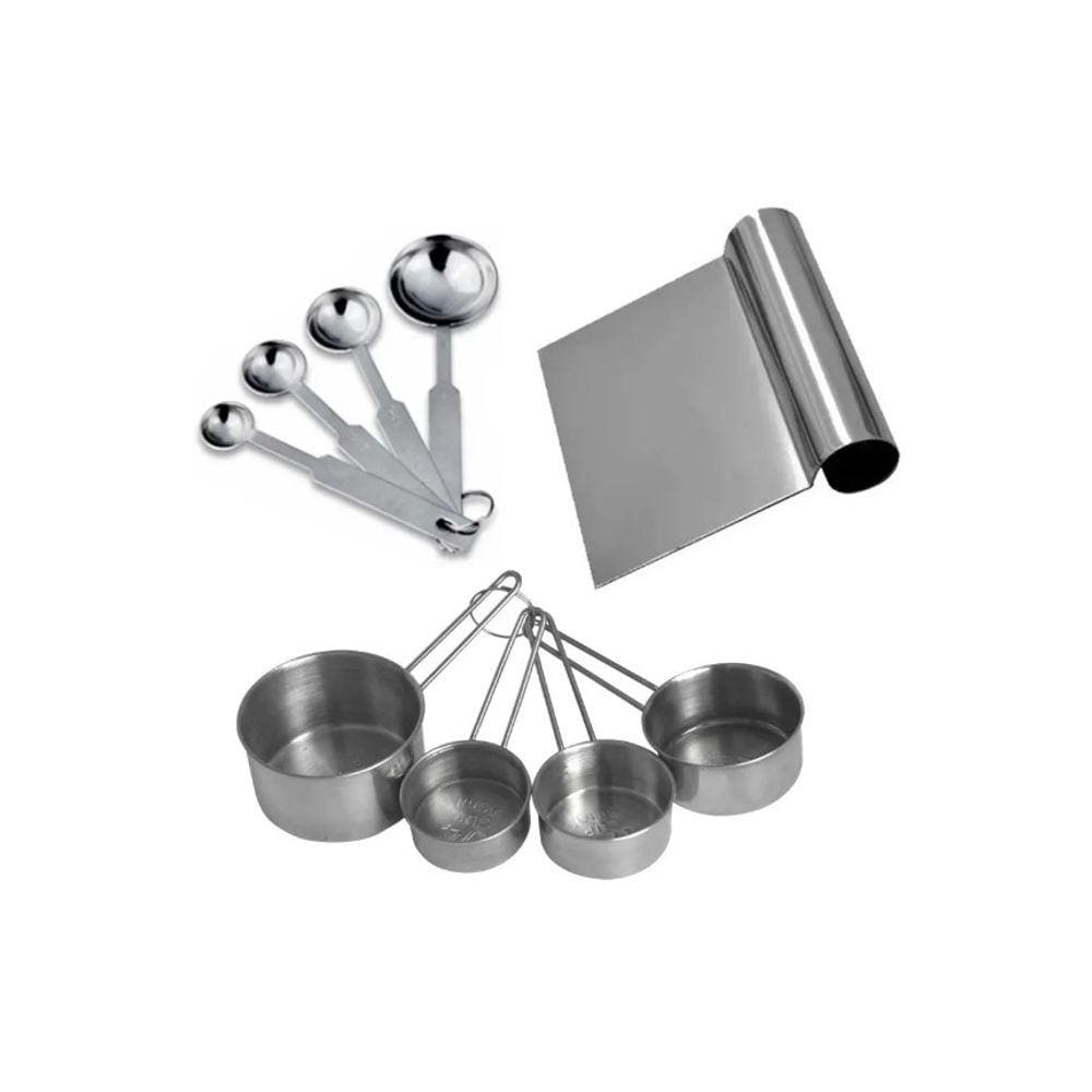 Medidor Inox 8 Peças Xícara E Colheres + Espátula Rita Lobo
