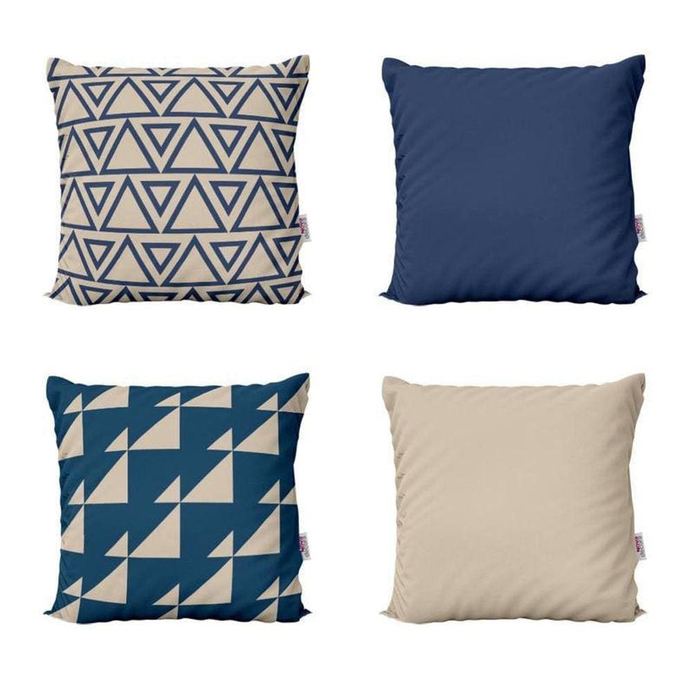Almofadas Decorativas Azul E Bege 40X40 - Novadecora