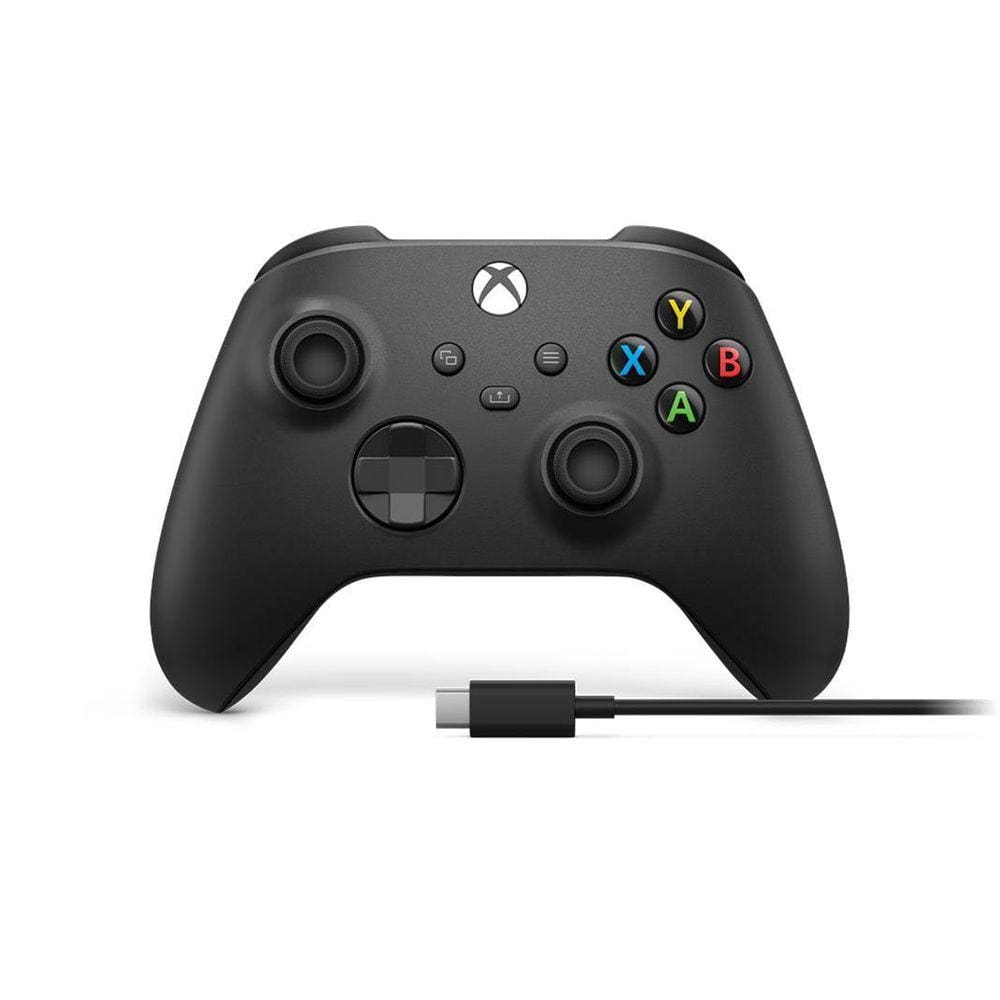 Controle Sem Fio Xbox Series X|S E Cabo Usb-C Carbon Black