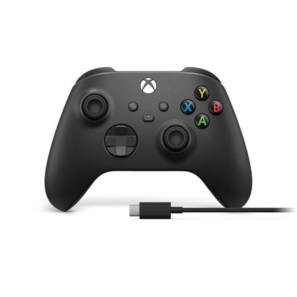 Controle Sem Fio Xbox Series X|S E Cabo Usb-C Carbon Black