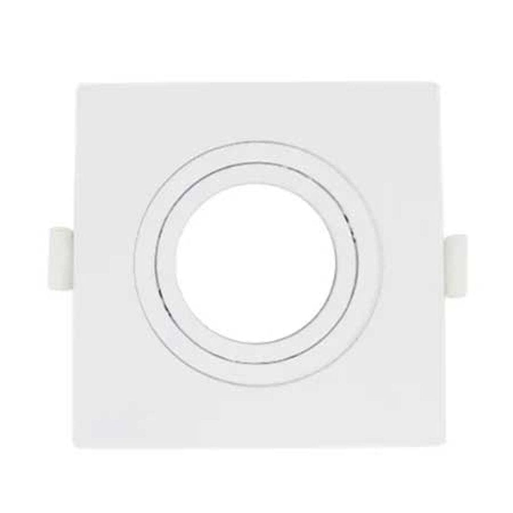 Spot de Embutir AR70 Quadrado Plano Branco 13cm Evoled