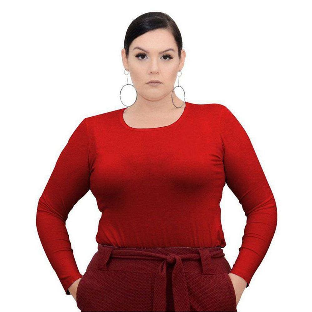 Blusa Manga Longa Gola Redonda