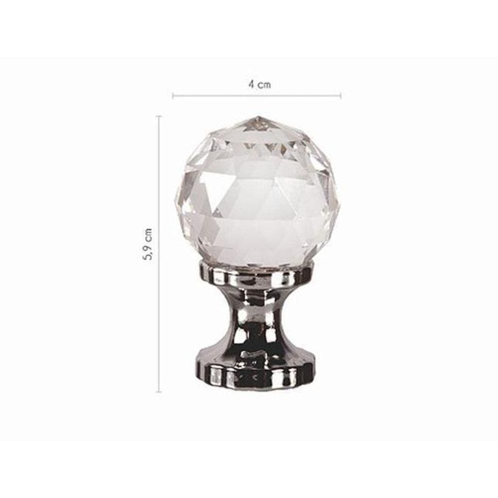 Puxador Sfera Swarovski 40Mm Dourado - Gruppa