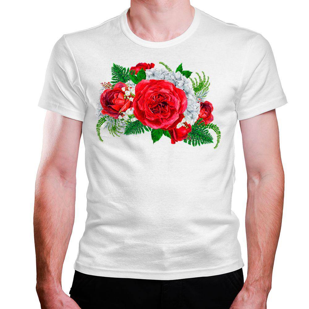 blusa com rosa vermelha masculina