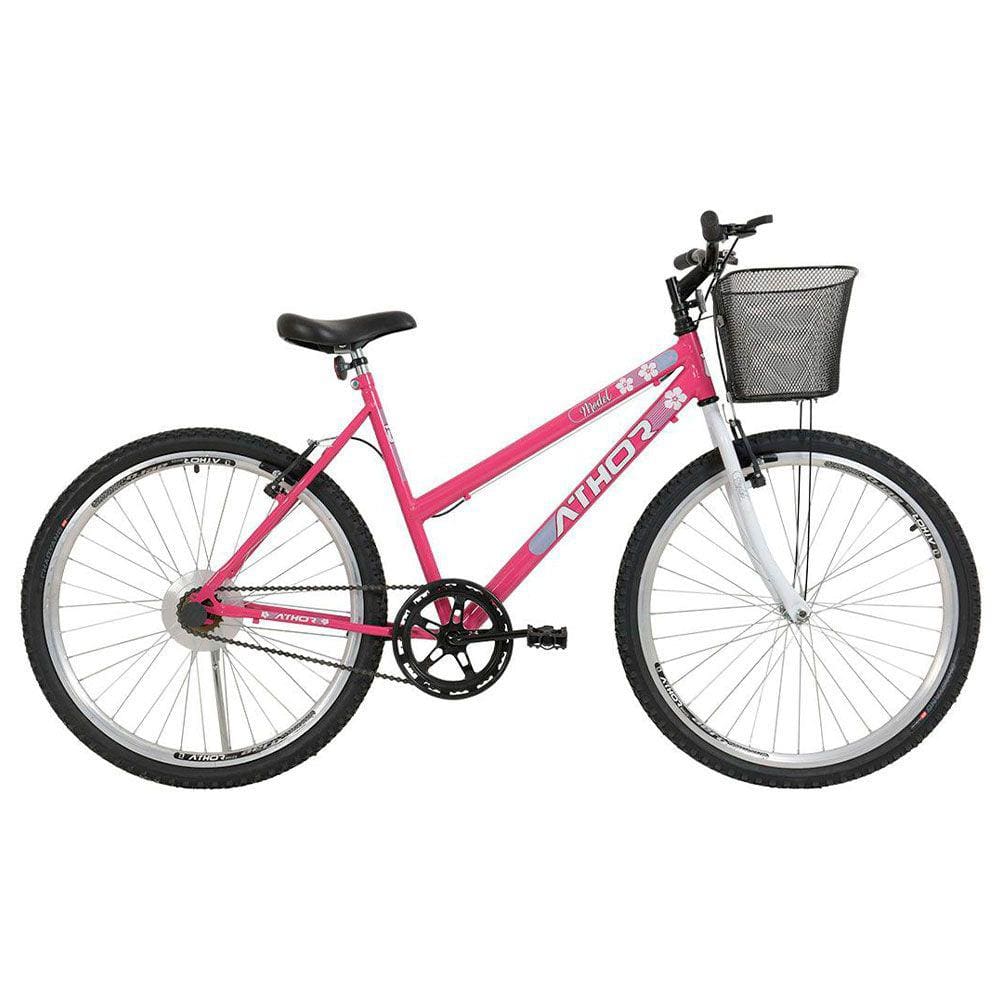 Bicicleta Aro 26 Feminina Athor Model Com Cesta