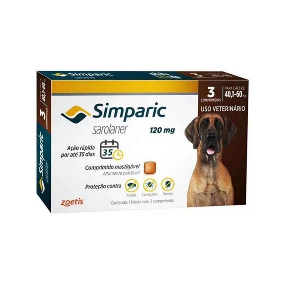 Simparic 120Mg 40 A 60Kg 3 Comprimidos