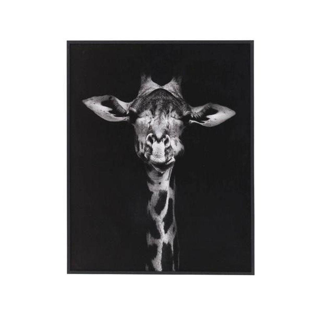 Quadro Decorativo Barcelona Girafa Preto E Branco 40X50Cm
