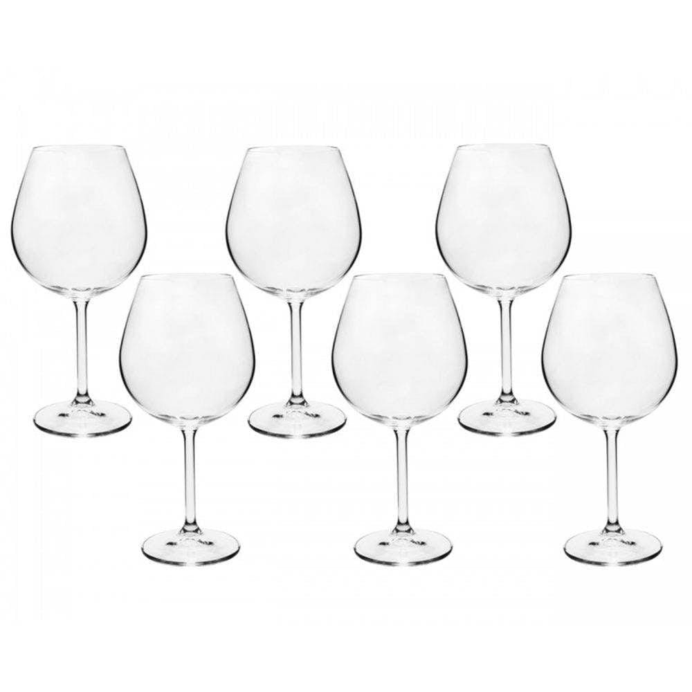 Taça Vinho Bordeaux Bohemia Cristal titânio 650ml 6 Peças