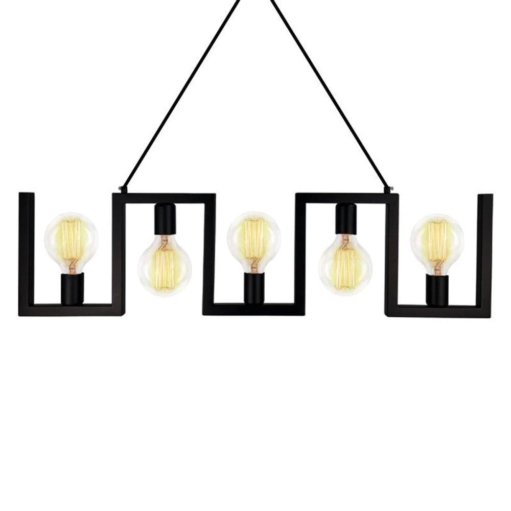 Lustre Pendente Lumix LN1014 Preto E27 Bivolt