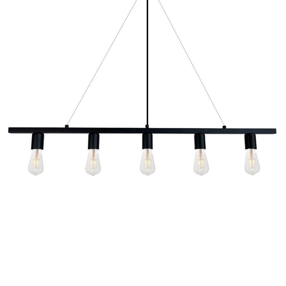 Lustre Pendente Lumix LN1008 Preto E27 Bivolt