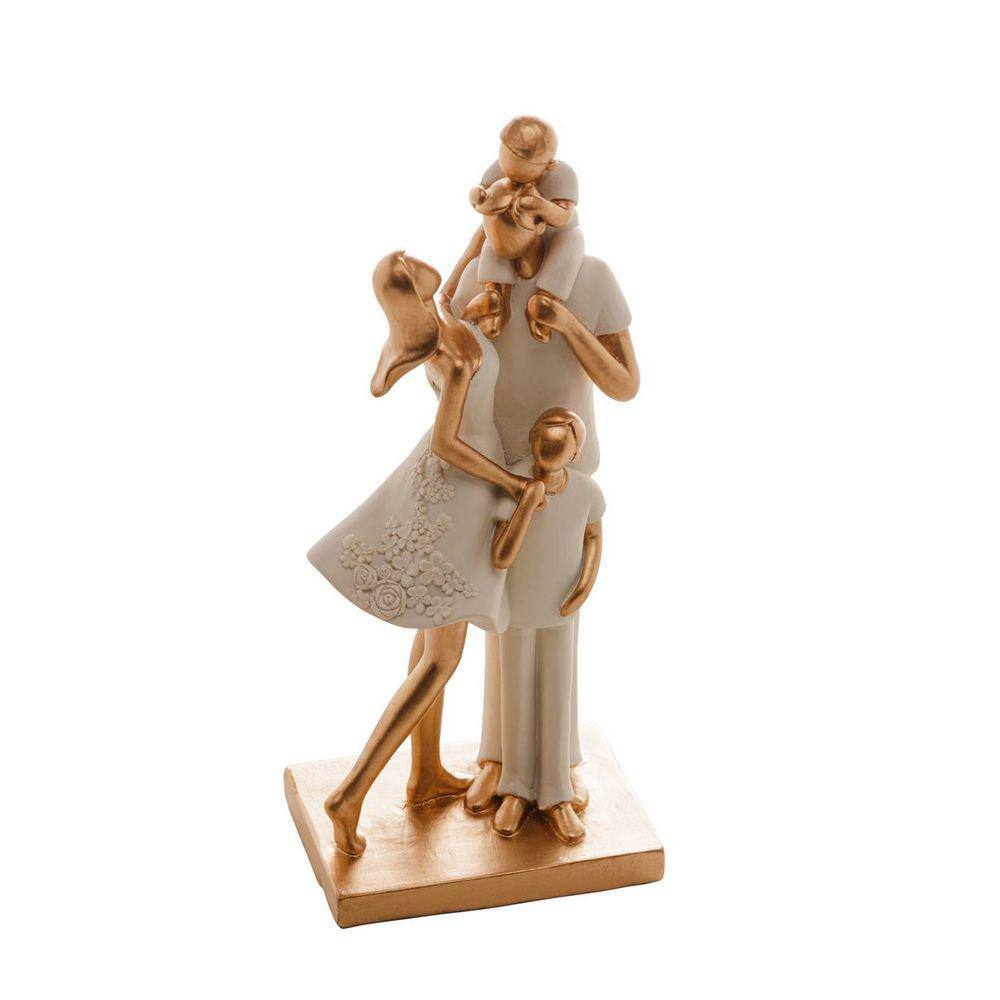 Figura Decorativa Resina Família Branco 61435 Rojemac