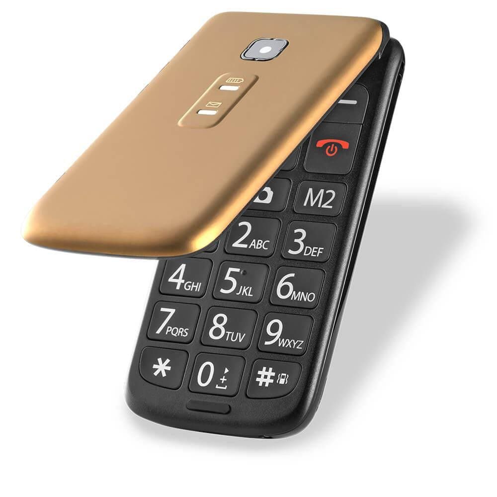 Celular Flip Vita Multilaser Dual Chip Dourado com Rádio FM e MP3 Player - P9043