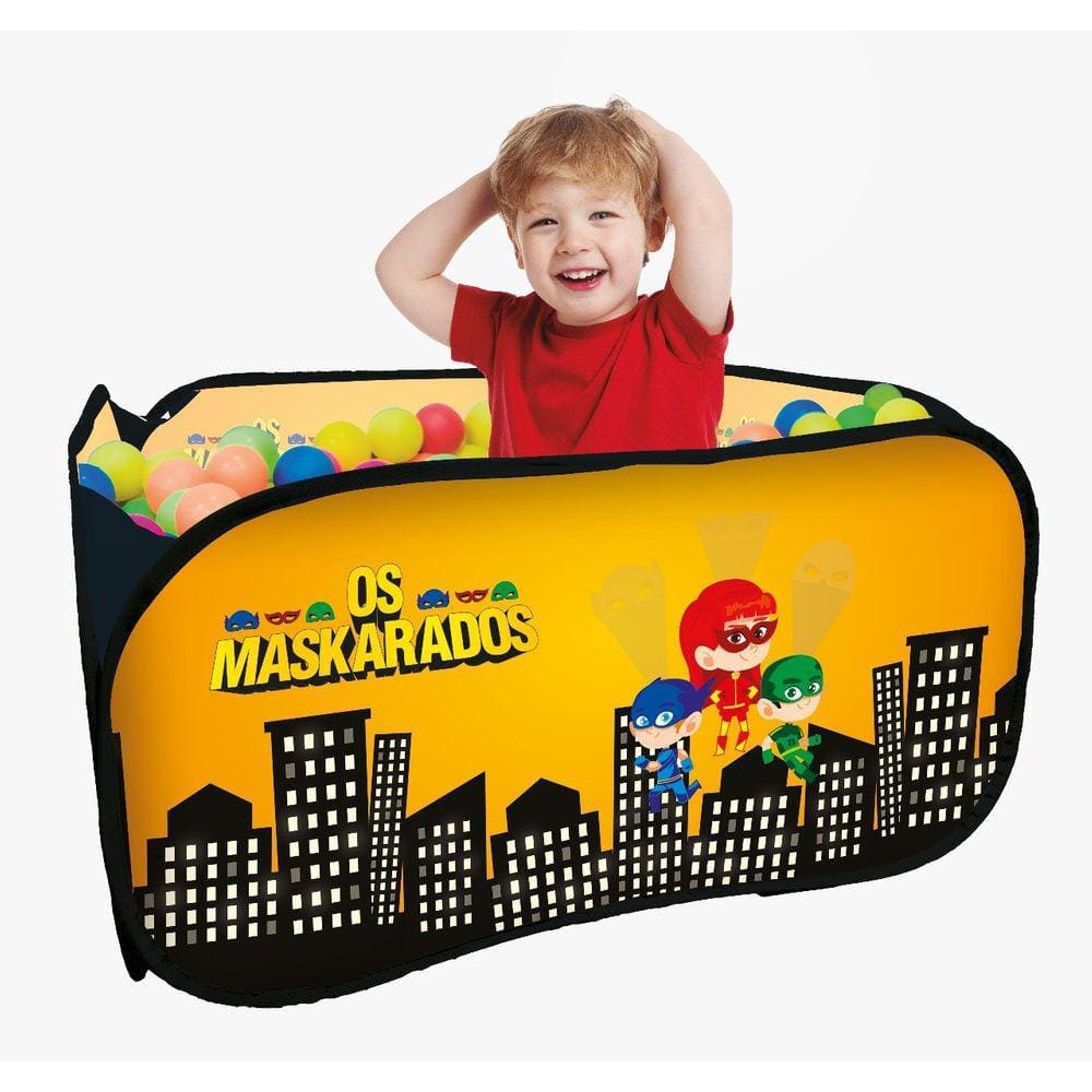 Piscina Infantil Quadrada com 100 Bolinhas Os Maskarados