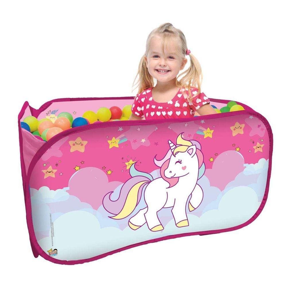Piscina De Bolinhas Infantil Unicórnio Para 2 Crianças 3+