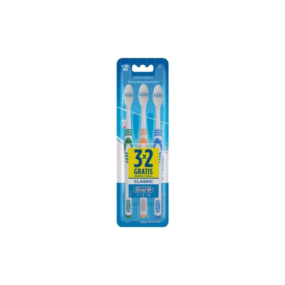 Escova Dental Oral-B Classic - 3 Unidades