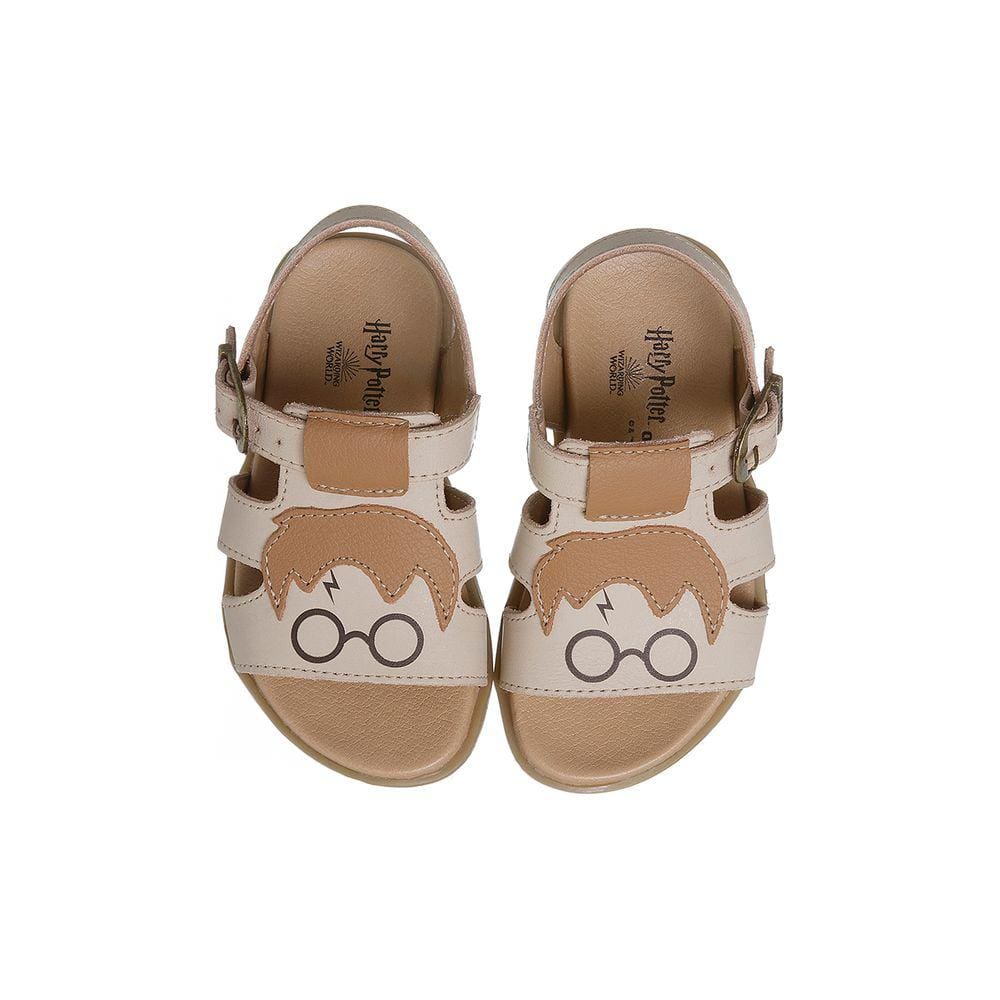 Sandália Infantil Masculina Ortopé Autentica Harry Potter Nude e Caramelo