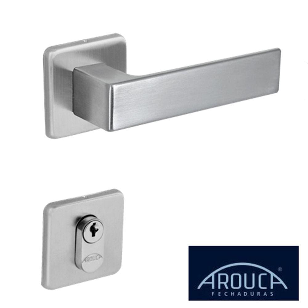 Fechadura Arouca Externa Chess 40mm Roseta Cromada Acetinada