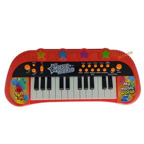 Teclado piano musical infantil fazendinha colorida com luz wellmix