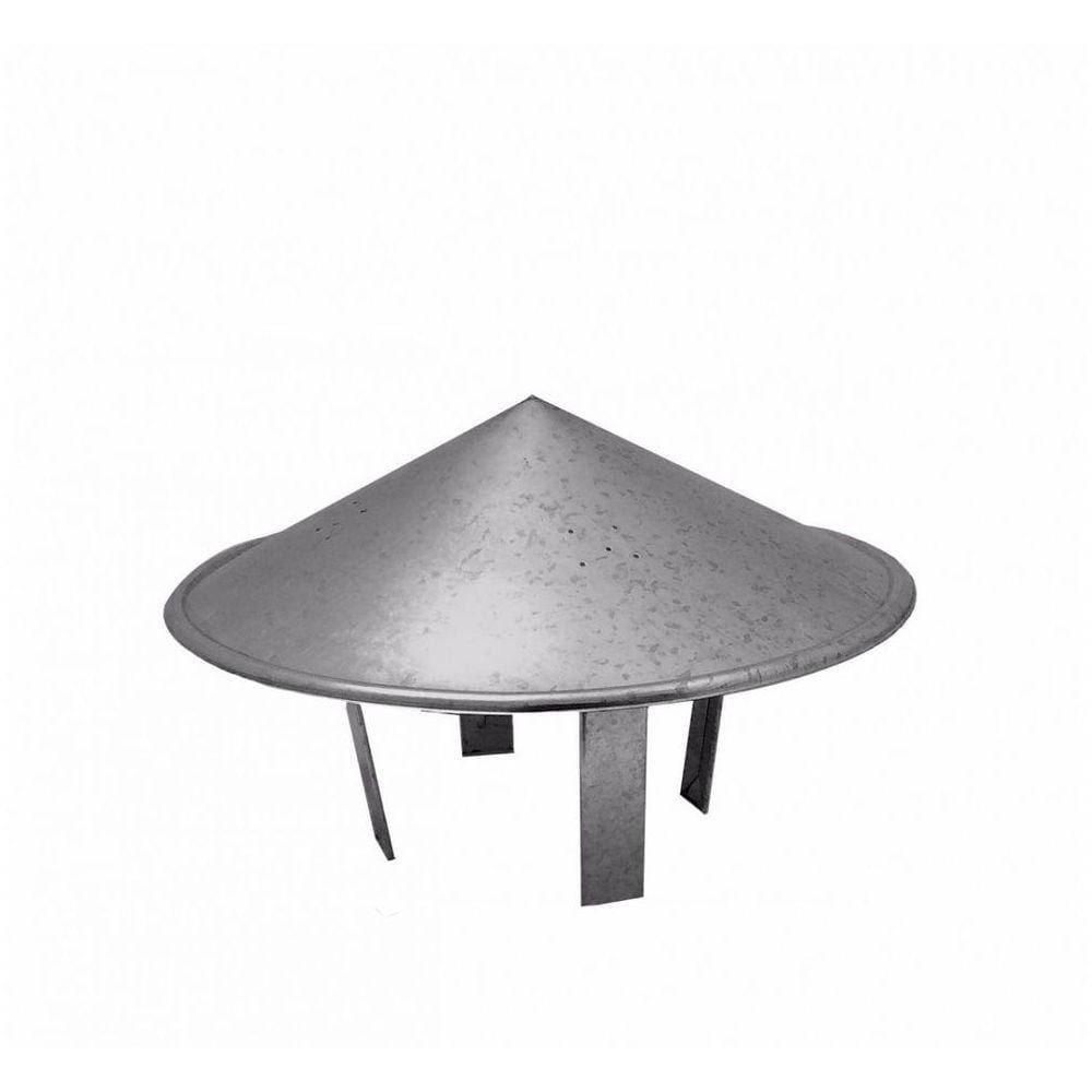 Chapéu Chinês Galvanizado Para Dutos 150 Mm Diâmetro Topo De Chaminé