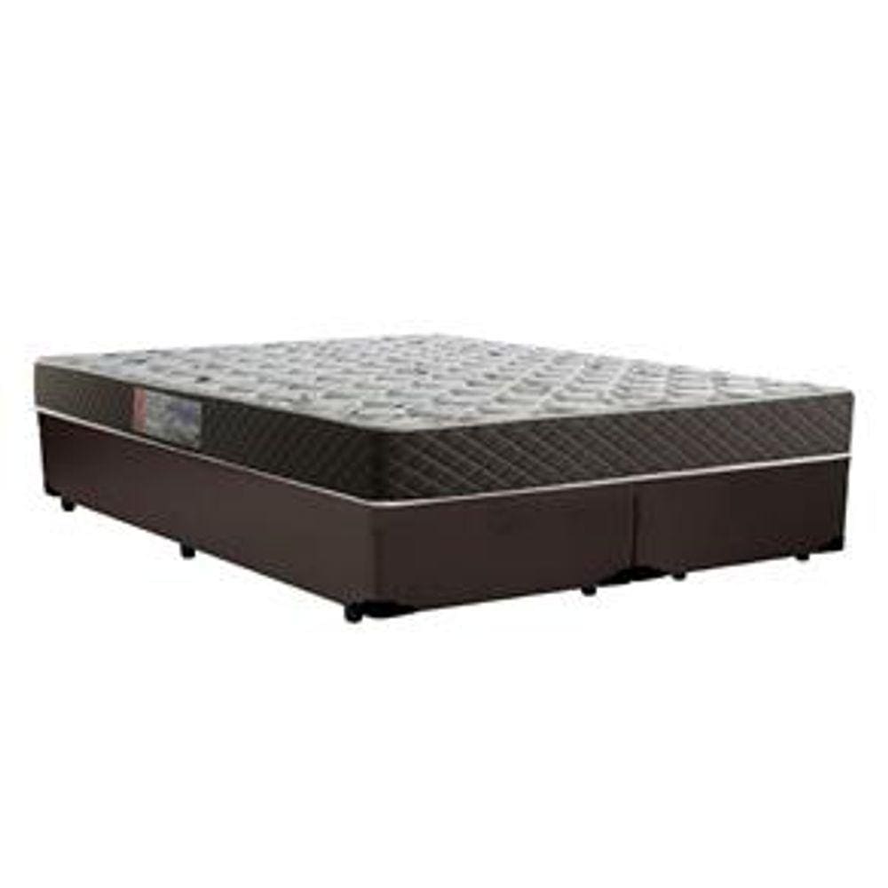Cama Box Queen Colchão Mola Ensacada Belos Sonhos + Box Sintético 66x158x198 Bege