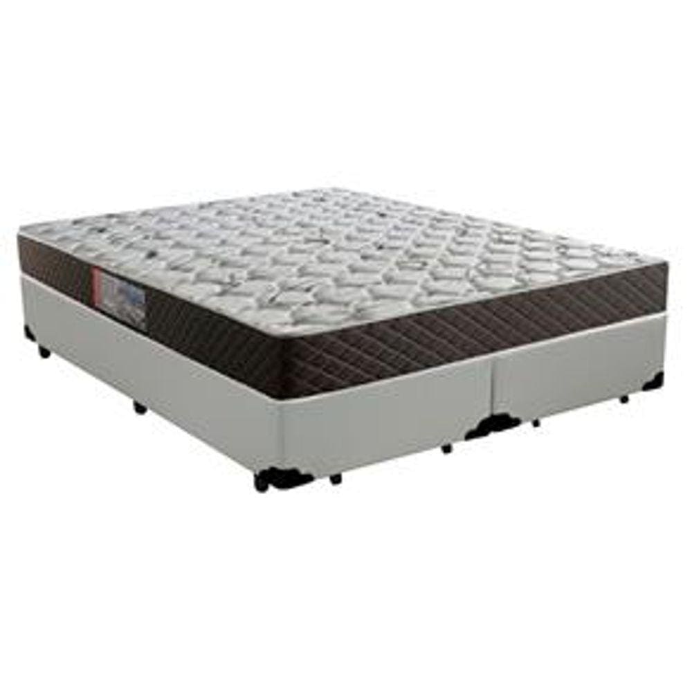 Cama Box Queen Colchão Mola Ensacada Belos Sonhos + Box Sintético 66x158x198 Bege