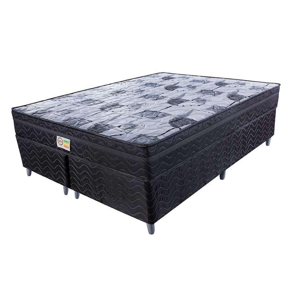 Cama Box Queen Colchão Mola Ensacada Belos Sonhos + Box Sintético 65x158x198