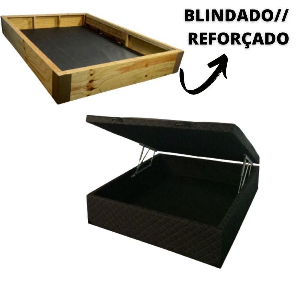 Cama Box Baú Casal Blindada/Reforçada - 48cm de altura total