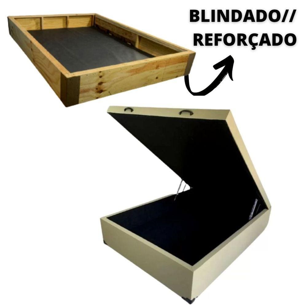 Cama Box Baú Casal Blindada/Reforçada - 48cm de altura total