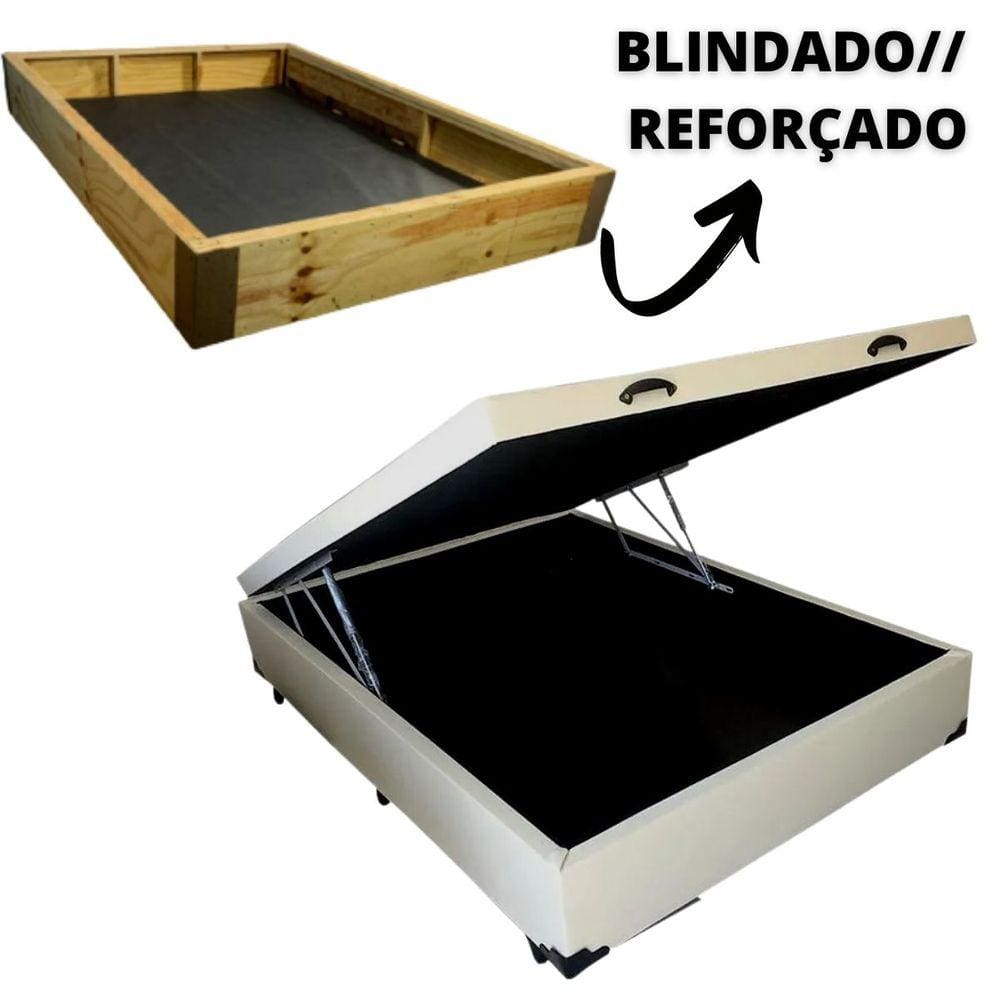 Cama Box Baú Casal Blindada/Reforçada - 48cm de altura total