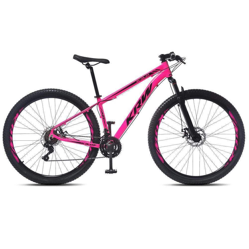 Bicicleta Krw X33 Disc H Aro 29 Susp. Dianteira 24 Marchas - Preto/rosa