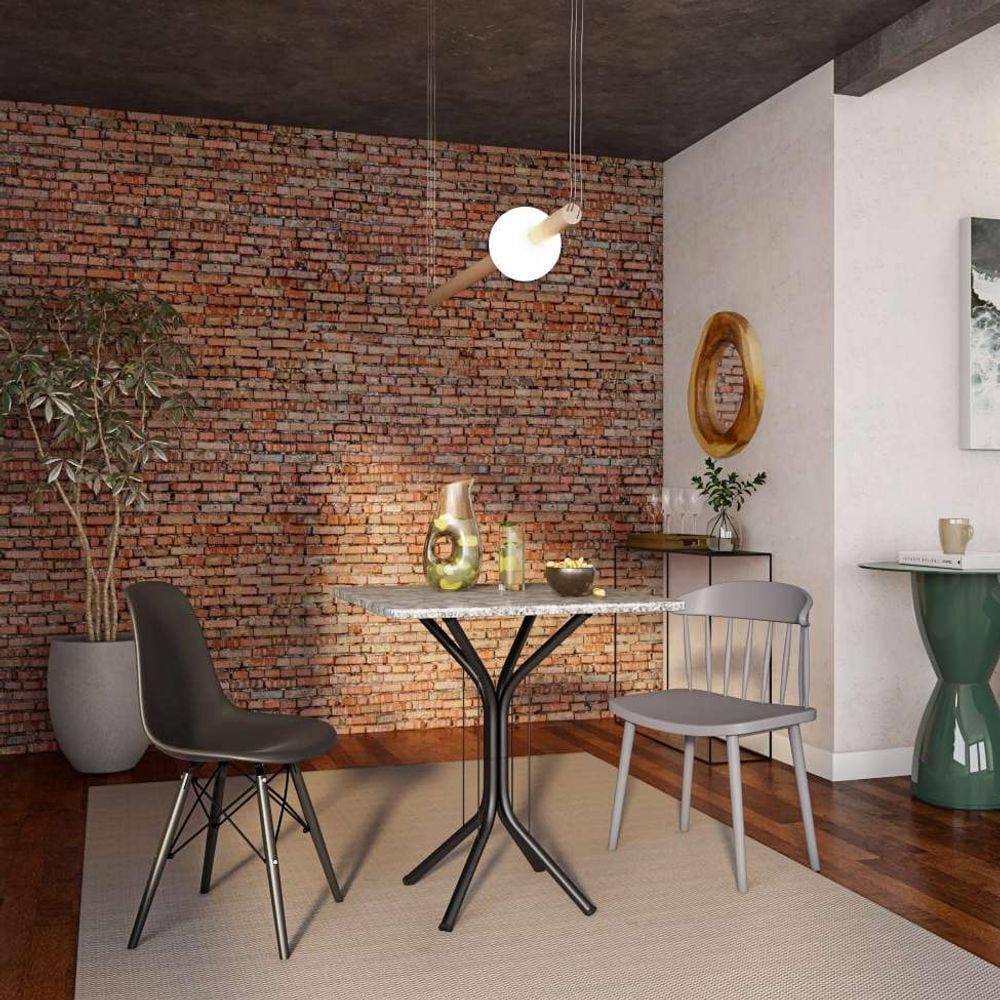 mesa de jantar quadrada teodora preta 70 cm