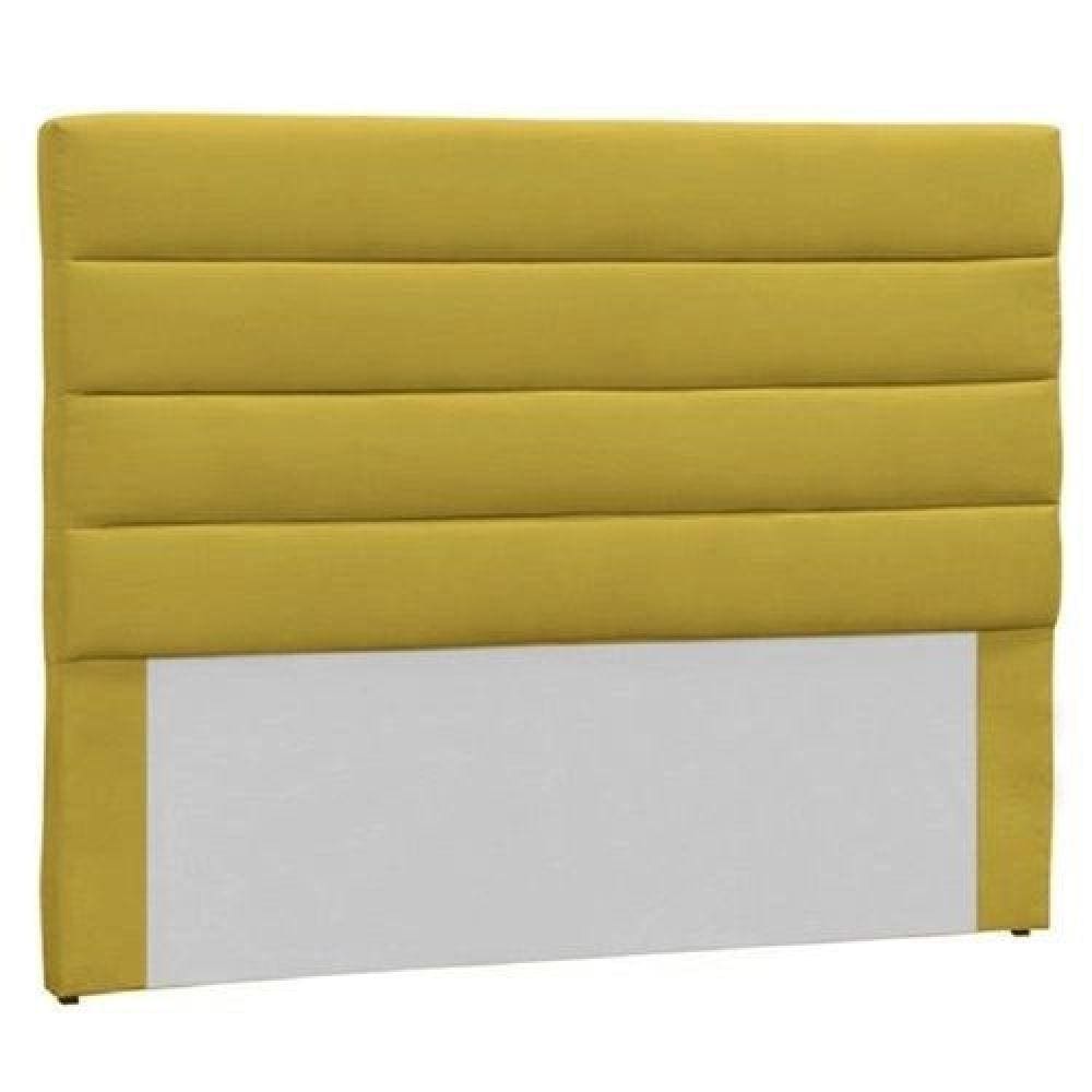 Cabeceira King Estofada Berlim Suede Amarelo