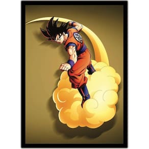 Quadro Dragon Ball Goku Anime Desenho Com Moldura G01