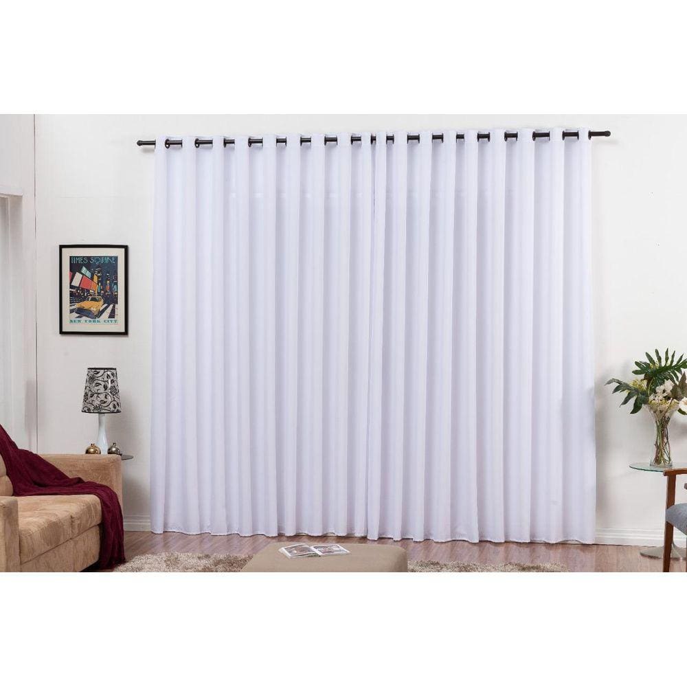 Cortina Oxford 3M Decoração Sala Quarto Branca Para Varão
