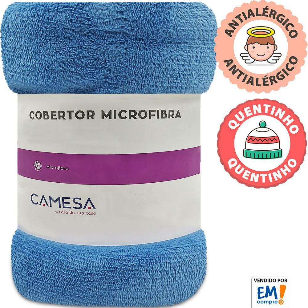 Manta Cobertor Casal 180x220cm Microfibra Soft Macia Fleece Camesa - Emcompre