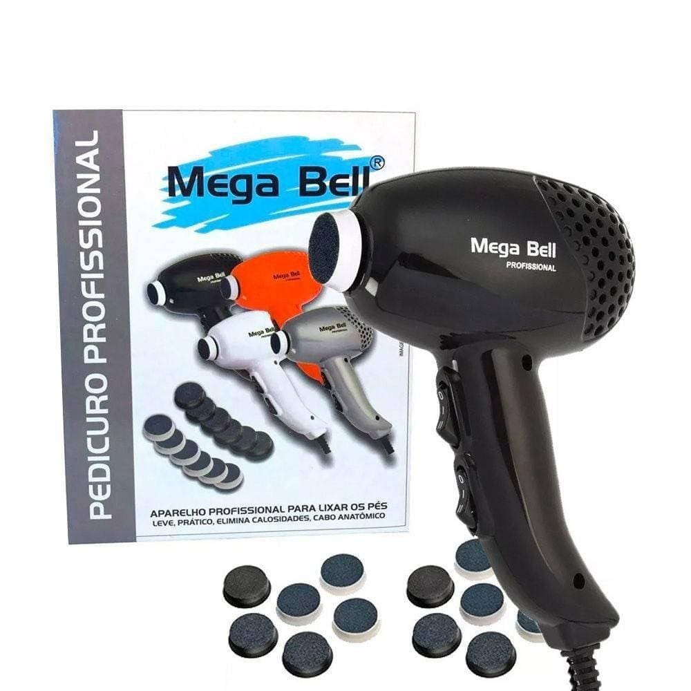 Pedicuro Profissional Preto Para Lixar Os Pés 220V Mega Bell
