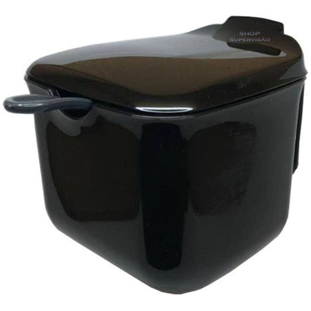 Açucareiro 350Ml Com Colher Preto
