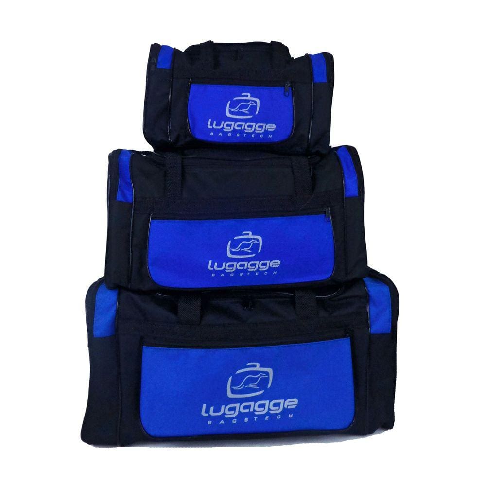 Kit Bolsa mala sacola de viagem 3 tamanhos bolso Azul