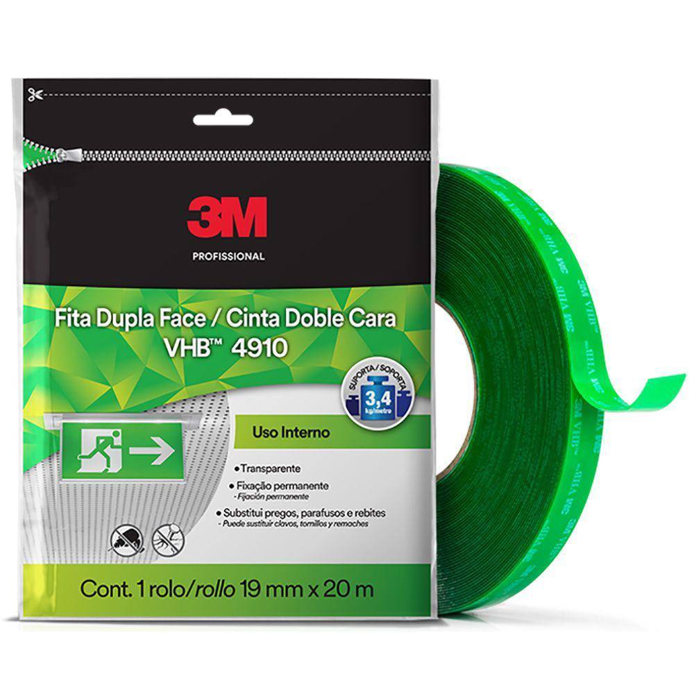 Fita Dupla Face 3M Vhb-4910 19Mm X 20Mt