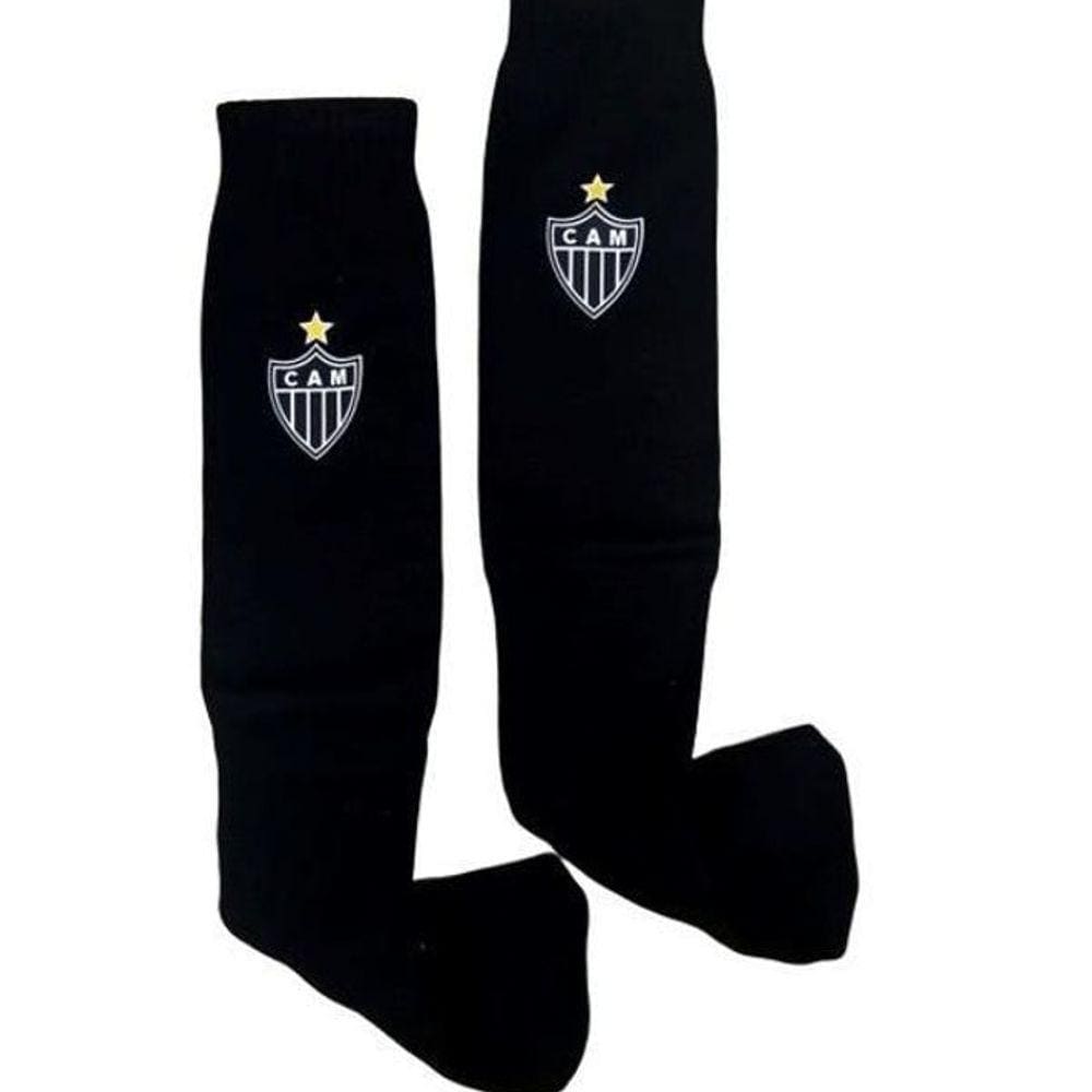 Meião Infantil Atlético Mg Preto Campo Oficial