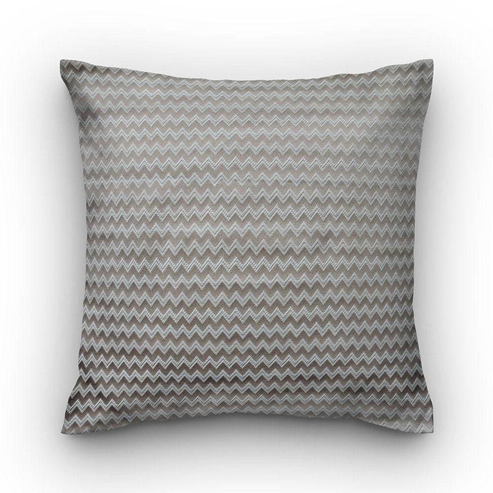 Capa de almofada VivaIN shantung bege chevron branco