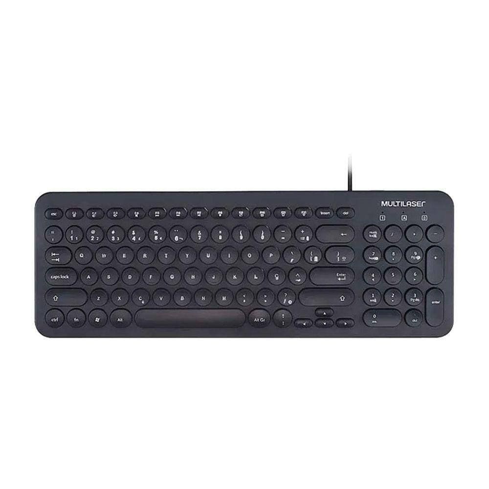 Teclado Multimídia Teclas Redondas Usb Tc234 Preto