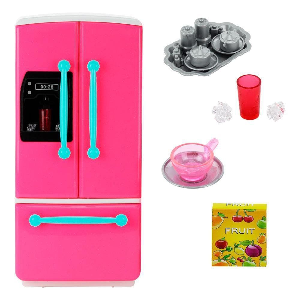 Brinquedo Mini Cozinha Divertida Geladeira Casa De Boneca