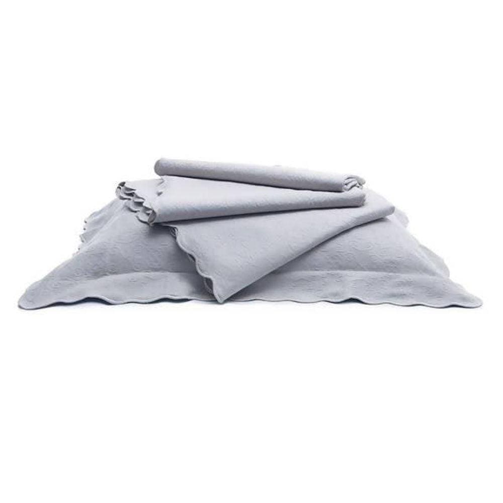 Colcha Piquet Casal Tognato Capela 100% Algodão Cinza