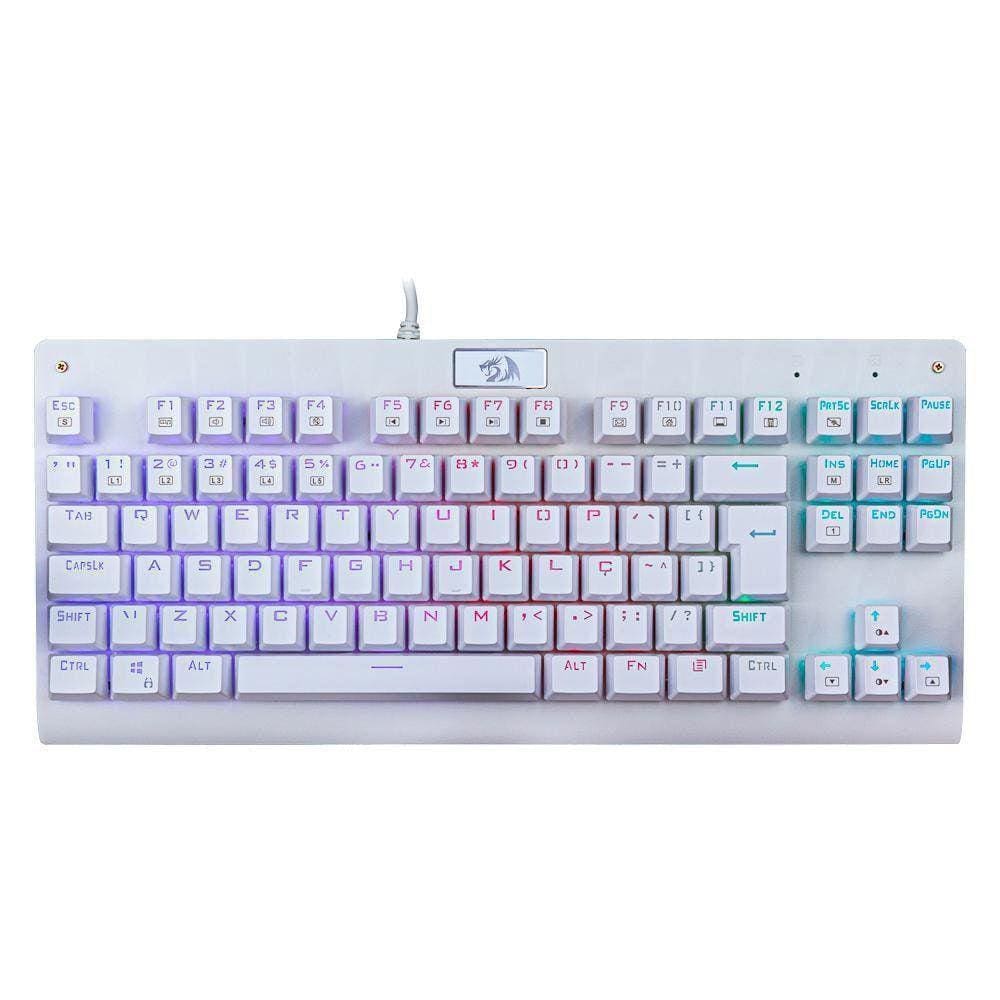Teclado Mecânico Gamer Redragon Dark Avenger White Lunar
