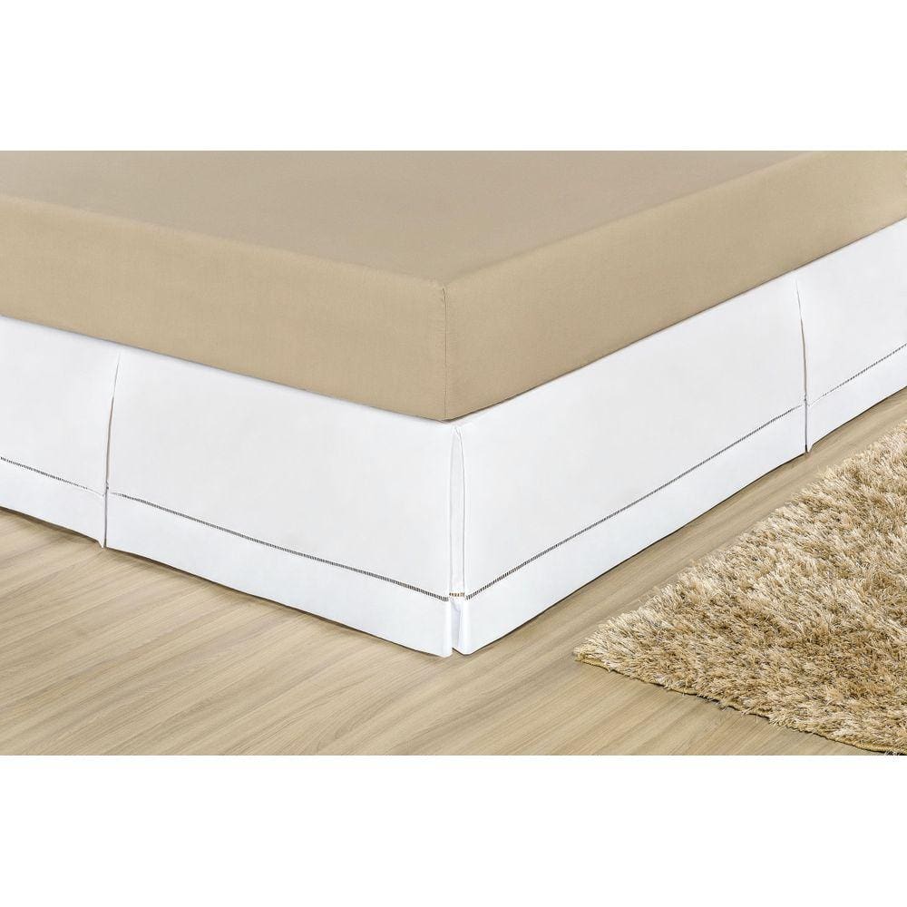 Saia Para Cama Box Bia Solteiro 1 Peça Branca